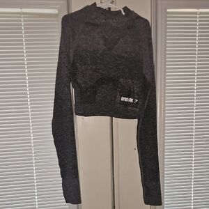 Gymshark Charcoal Long Sleeve Crop Top